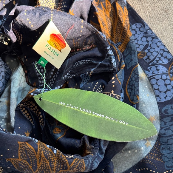 FARM Rio Navy Blue and Rust Strapless Tunic - Picture 5 of 5